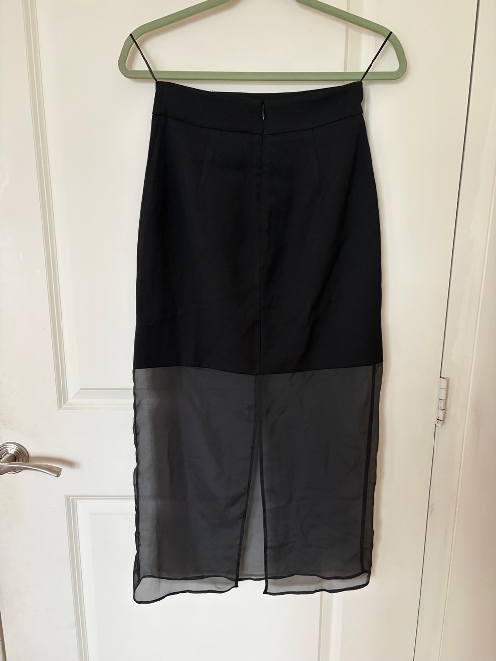 Pixie Market Black Midi Skirt with Mesh Sheet Bottom - Picture 4 of 7